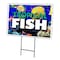Signmission Tropical Fish Yard Sign & Stake outdoor plastic coroplast window, C-1216-DS-Tropical Fish C-1216-DS-Tropical Fish - alternate 1